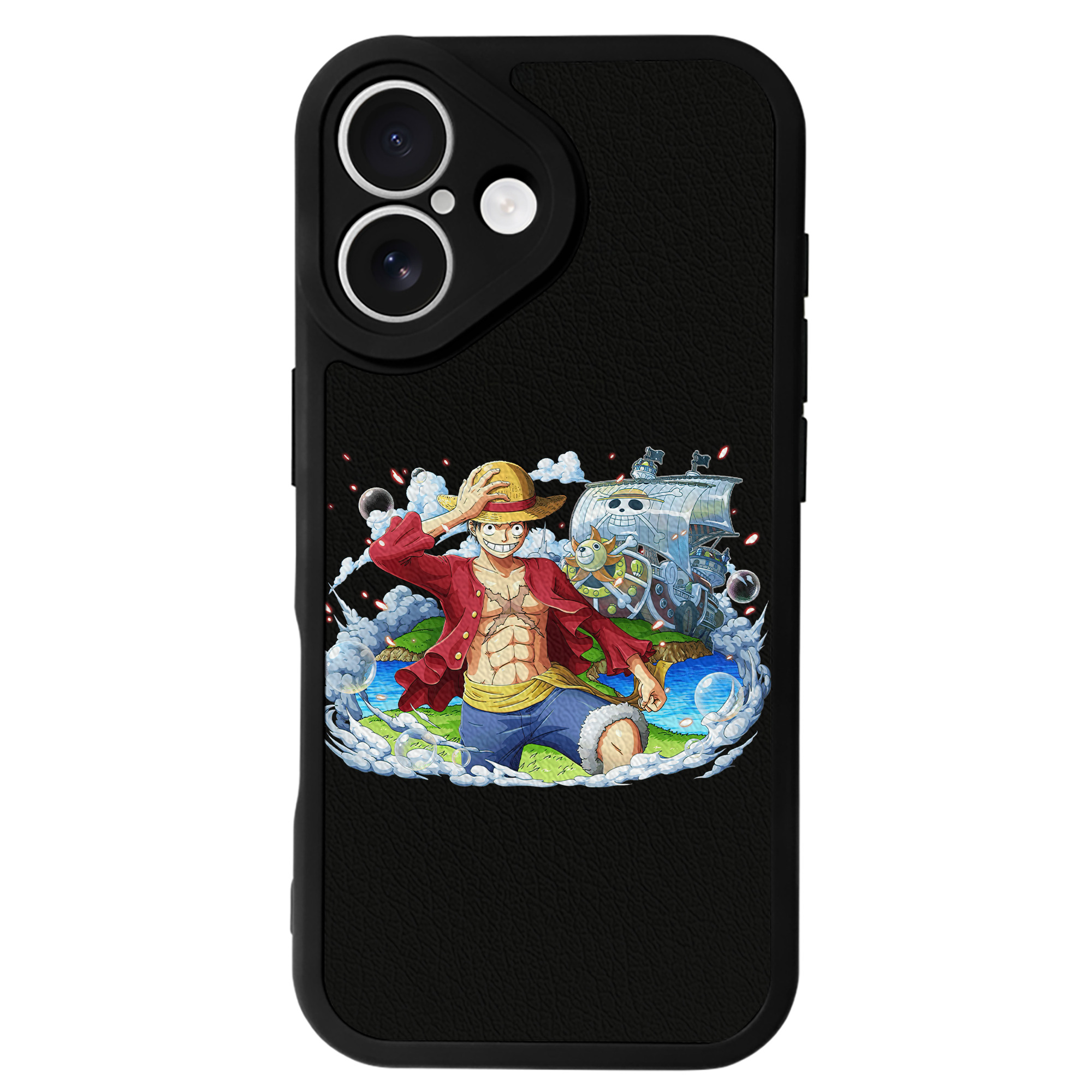 （画像用） ワンピース モンキー・D・ルフィ ONE PIECE Monkey D. Luffy 【iPhone 16シリーズ対応】シリコンスマホケース（レザー調） 材質：シリコン